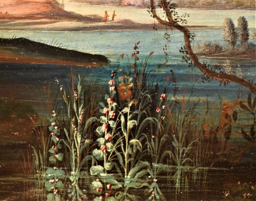 Paysage fantastique "Capriccio" école Flamande du XVIIe siècle - Louis XIV
